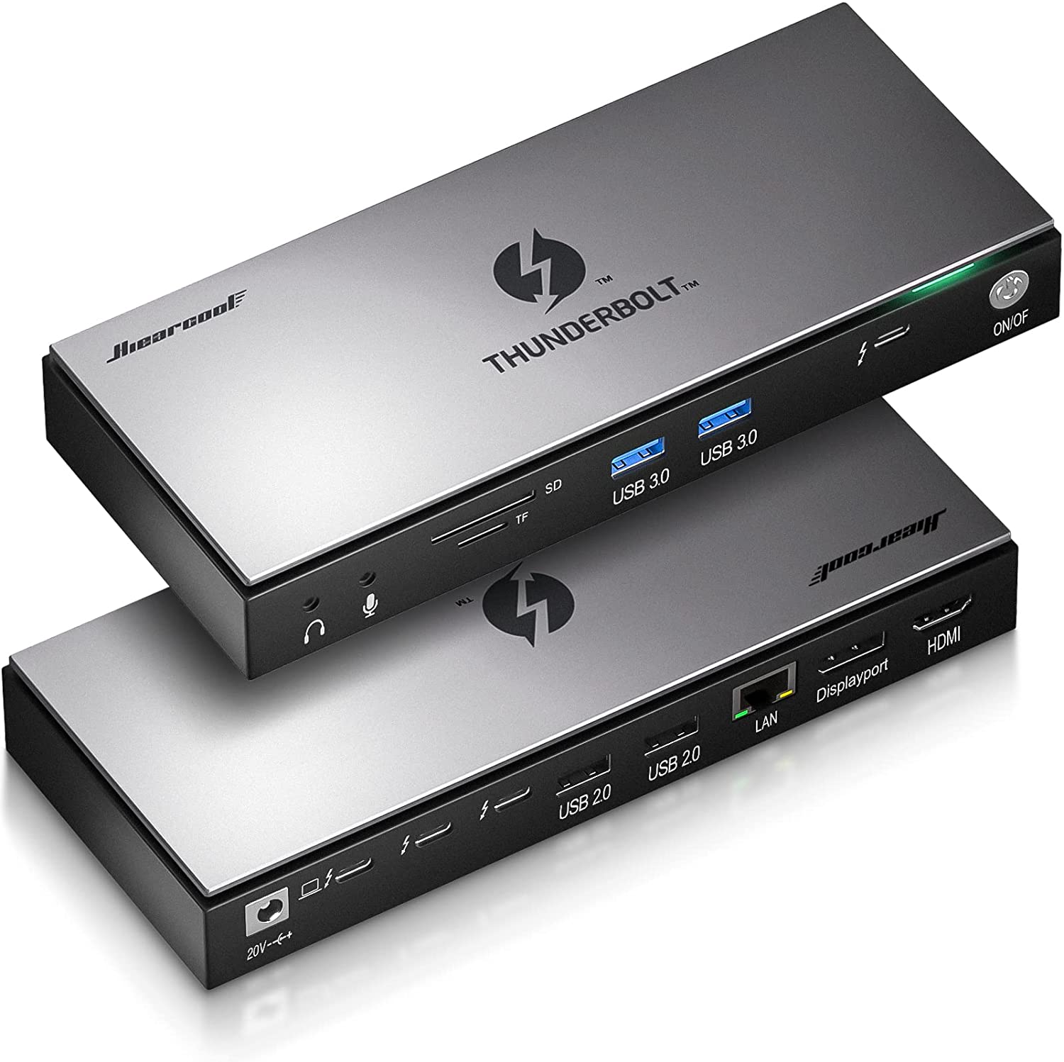 Thunderbolt 4 Dock,Hiearcool 4K Quadruple Displays Thunderbolt 4 Docking  Station, 16 in 1 Universal USB C 8K Laptop Docking Station for Dell Hp  MacBook (60WPD,Thunderbolt,Display Port,HDMI,Ethernet)