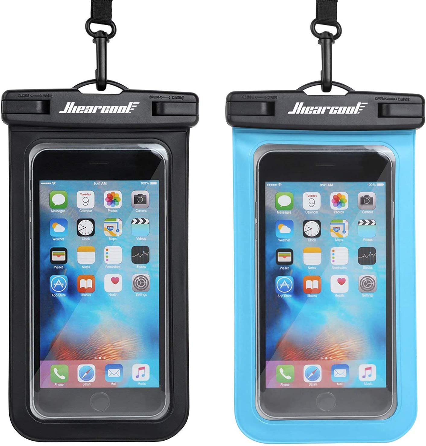 Hiearcool Universal Waterproof Case, Waterproof Phone Pouch Compatible for iPhone 14 13 12 11 Pro Max XS Plus Samsung Galaxy S22 Cellphone Up to 7.2