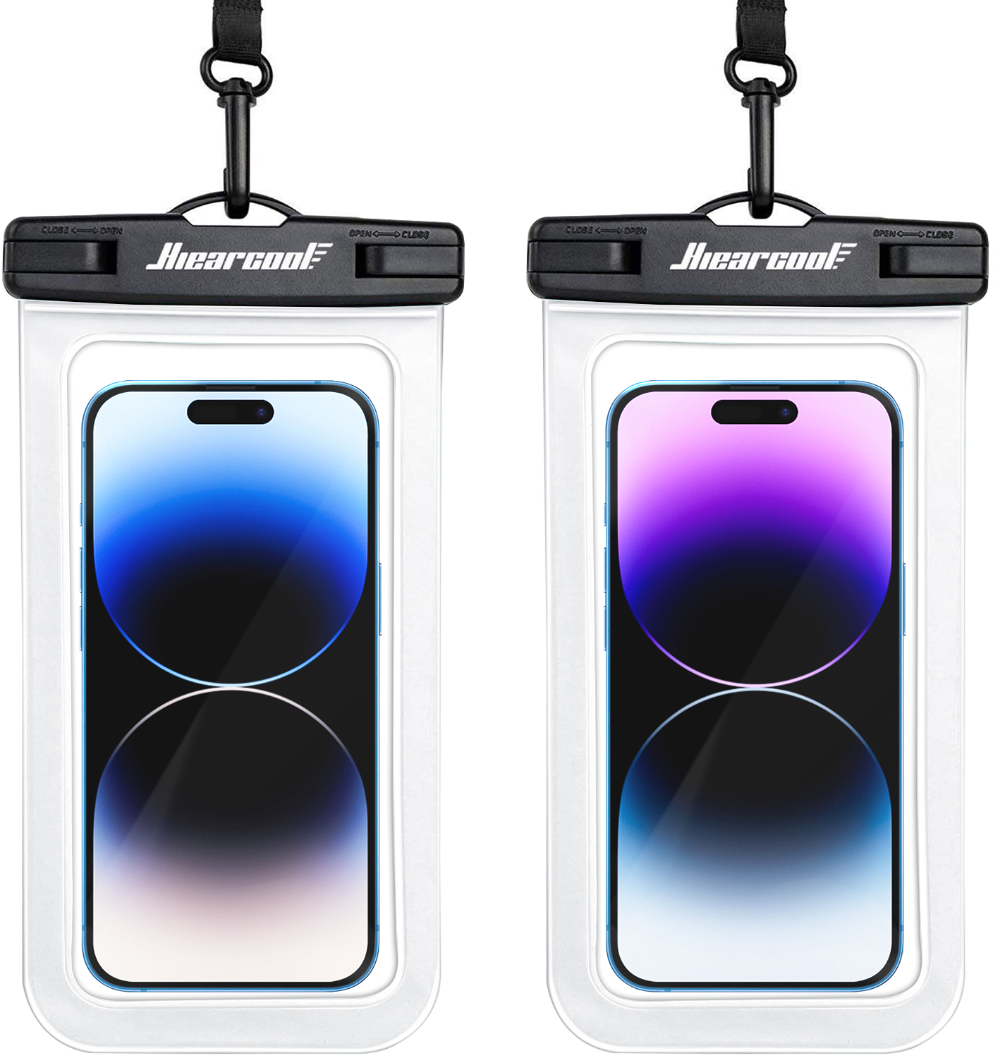 Hiearcool Waterproof Phone Pouch for iPhone 14 Pro Max, Waterproof Phone Case, Cell Phone Clear Waterproof Pouch for iPhone 14 13 12 11 Pro Max Plus Up to 7.2