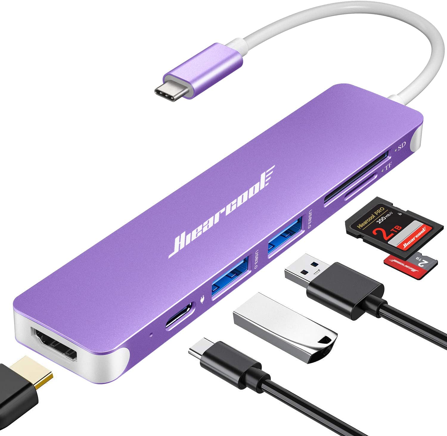 USB C Adapter, USB-C Hub Multiport Adapter, MacBook hdmi Adapter Type C Hub USB C Dock HDMI USB C Dongle, USB C Hub HDMI Thunderbolt 4 Hub, Dongle for MacBook
