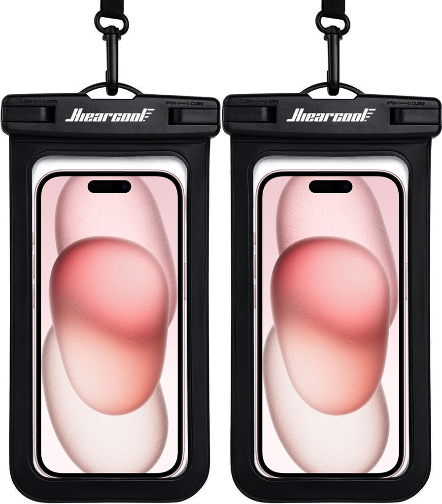 Hiearcool Universal IPX8 Waterproof Phone Pouch Case Compatible for iPhone 15 14 13 Pro Max Samsung Galaxy Cellphone Up to 8.3